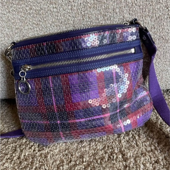 Coach Purple and Red Sequin Crossbody Bag - Picture 2 of 5